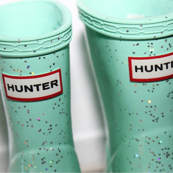 Hunter Kids Sparkle Glitter Rain Boots - Mint UK 4 Toddler - Picture 2 of 7